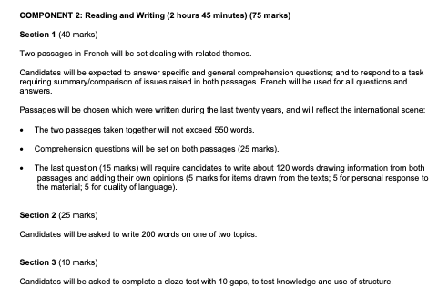gce-a-level-french-8831-reading-writing