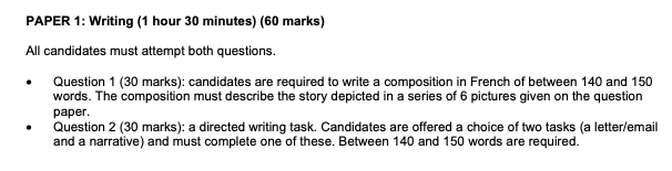 gce o level french singapore syllabus 3917 paper 1